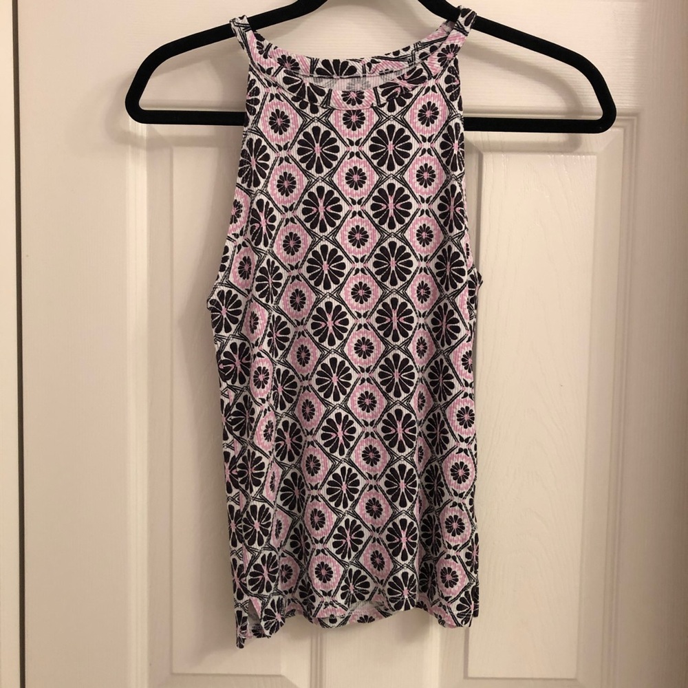Pink, black, & white tank